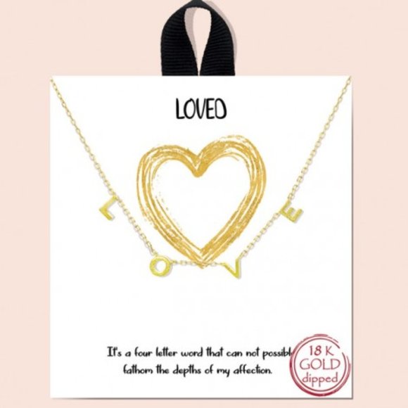 Jewelry - New L O V E Handmade18k Gold Dipped necklace